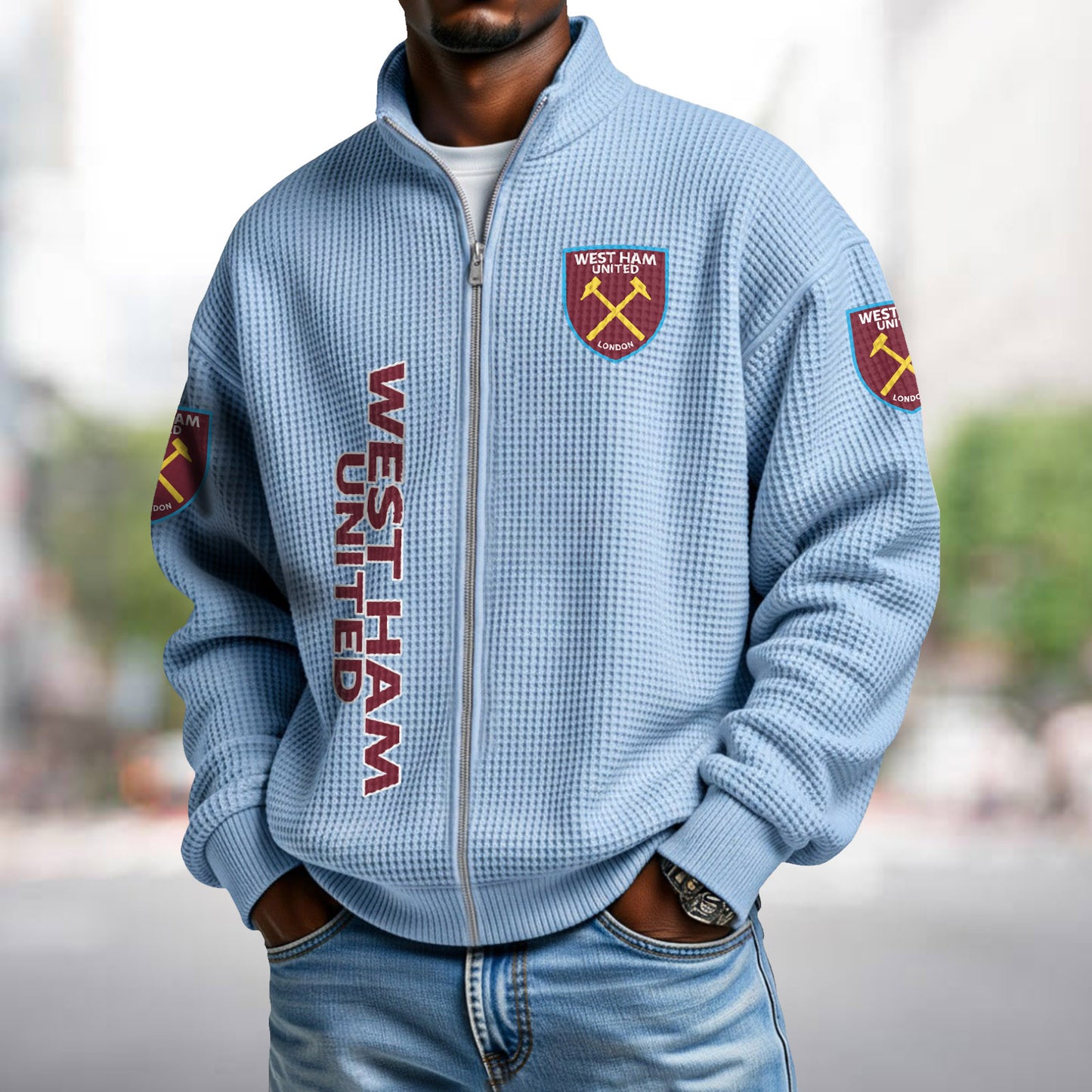 WHU x EPL Waffle Zip Up Sweatshirt DatND DVT