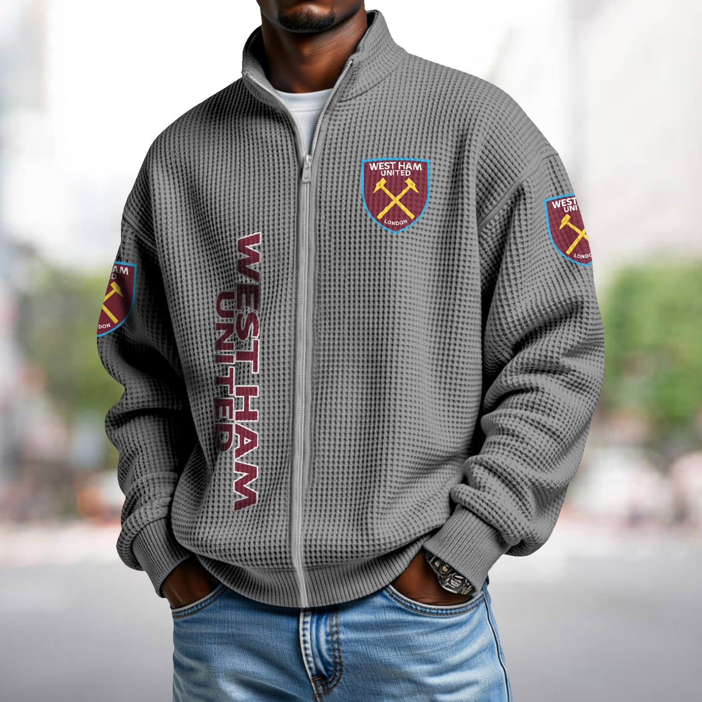 WHU x EPL Waffle Zip Up Sweatshirt DatND DVT