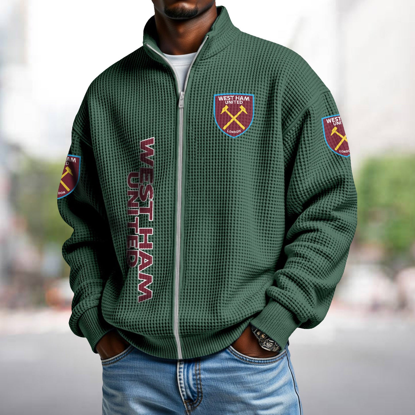 WHU x EPL Waffle Zip Up Sweatshirt DatND DVT
