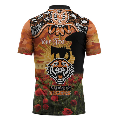 WST x NRL Rugby ANZAC Day Zipper Polo Shirt Last Post Poppy We Will Remember Them LT14 DatND DVT
