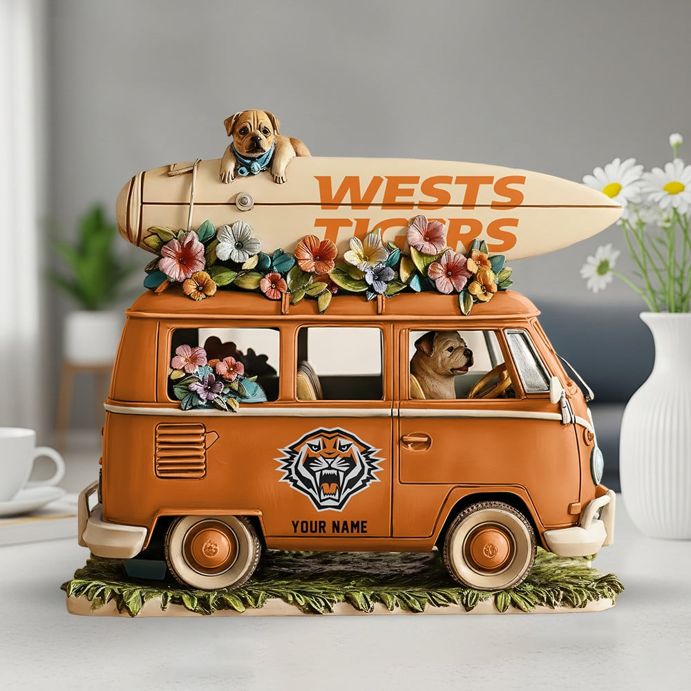 WT x NRL Funny Dog Driving Summer Car Acrylic Block Plaque Custom Name Gifts DDT CTND