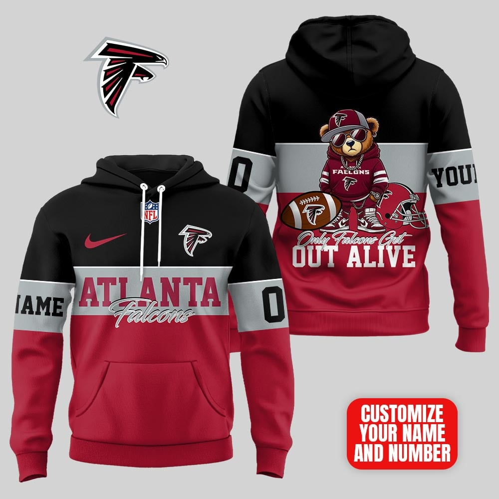 AF Premium NFL Customizable Teddy Bear Hoodie DDT HLPHUONG