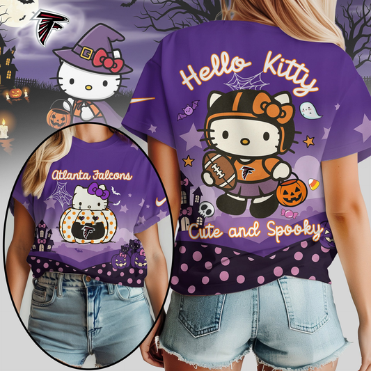 AF Premium NFL Hello Kitty Cute & Spooky Halloween Women Shirt DDT CTND