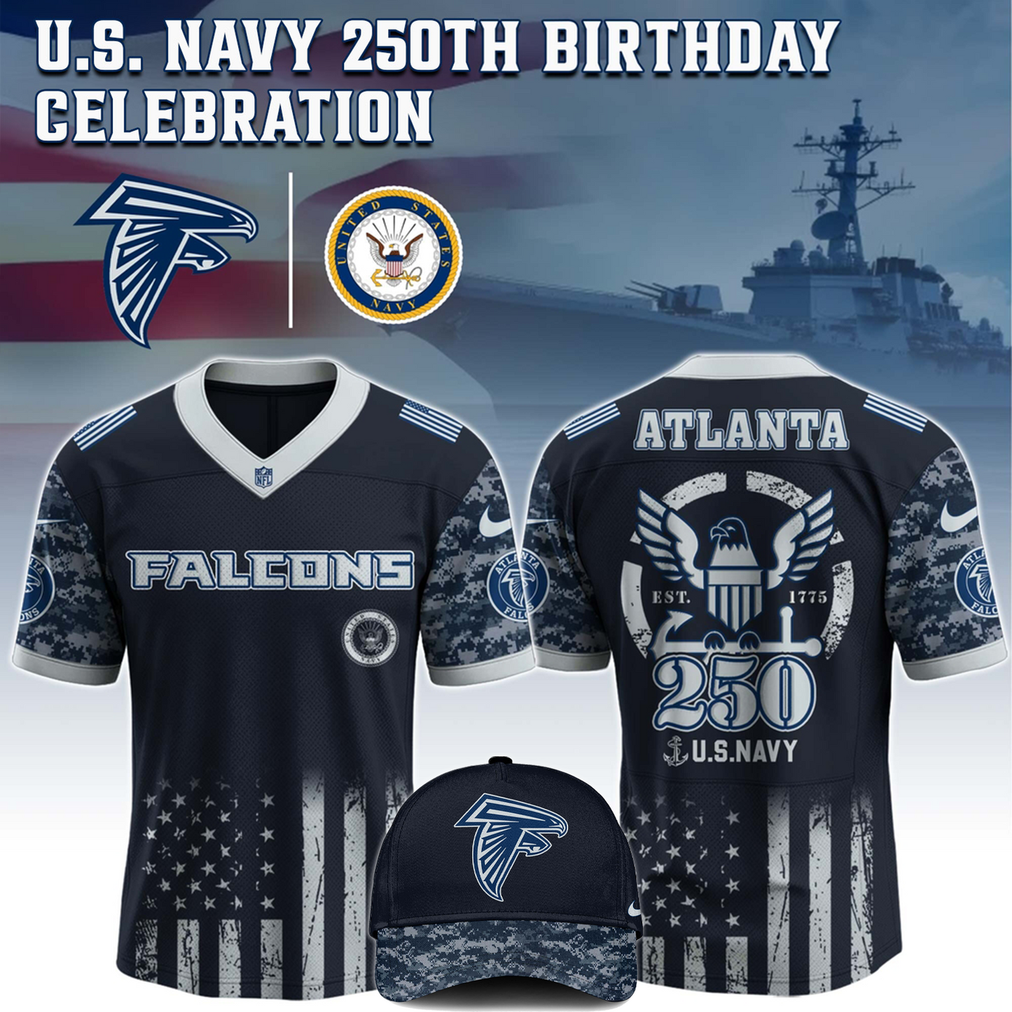 ATL x 250 U.S. Navy 250th Birthday Celebration Jersey DatND DVT