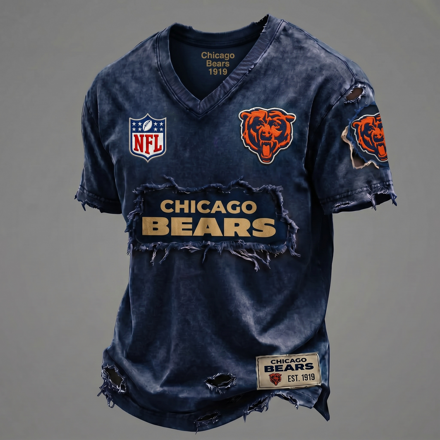 Bears NFL Premium V-Neck T-shirt Gift For Fans 0306 NAK DATND NHT