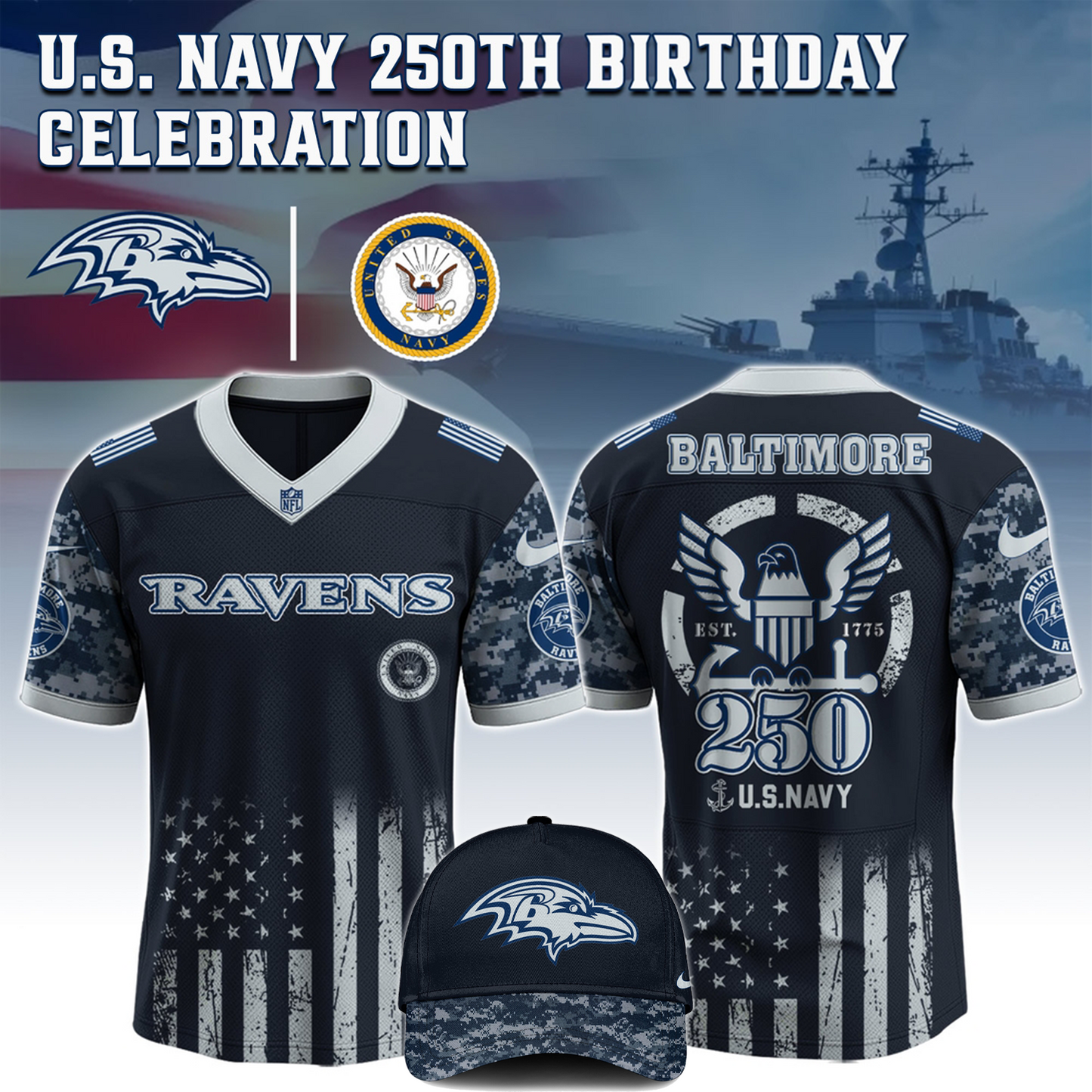 BAL x 250 U.S. Navy 250th Birthday Celebration Jersey DatND DVT