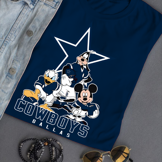 Dallas Cowboys Mickey Goofy Donald Disney NFL T-Shirt DATND TANTD