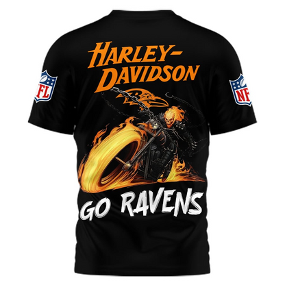 BR Premium NFL Ghost Rider Motorcycle 3D Shirt DDT CTND