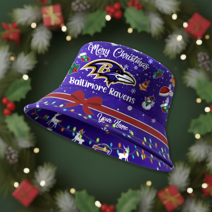 BR Premium NFL Merry Christmas Bucket Hat DDT CTND
