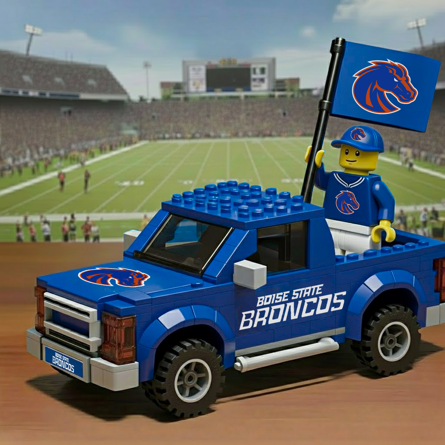 BSU x NCAA Building Blocks Truck Toy Set DatND DVT