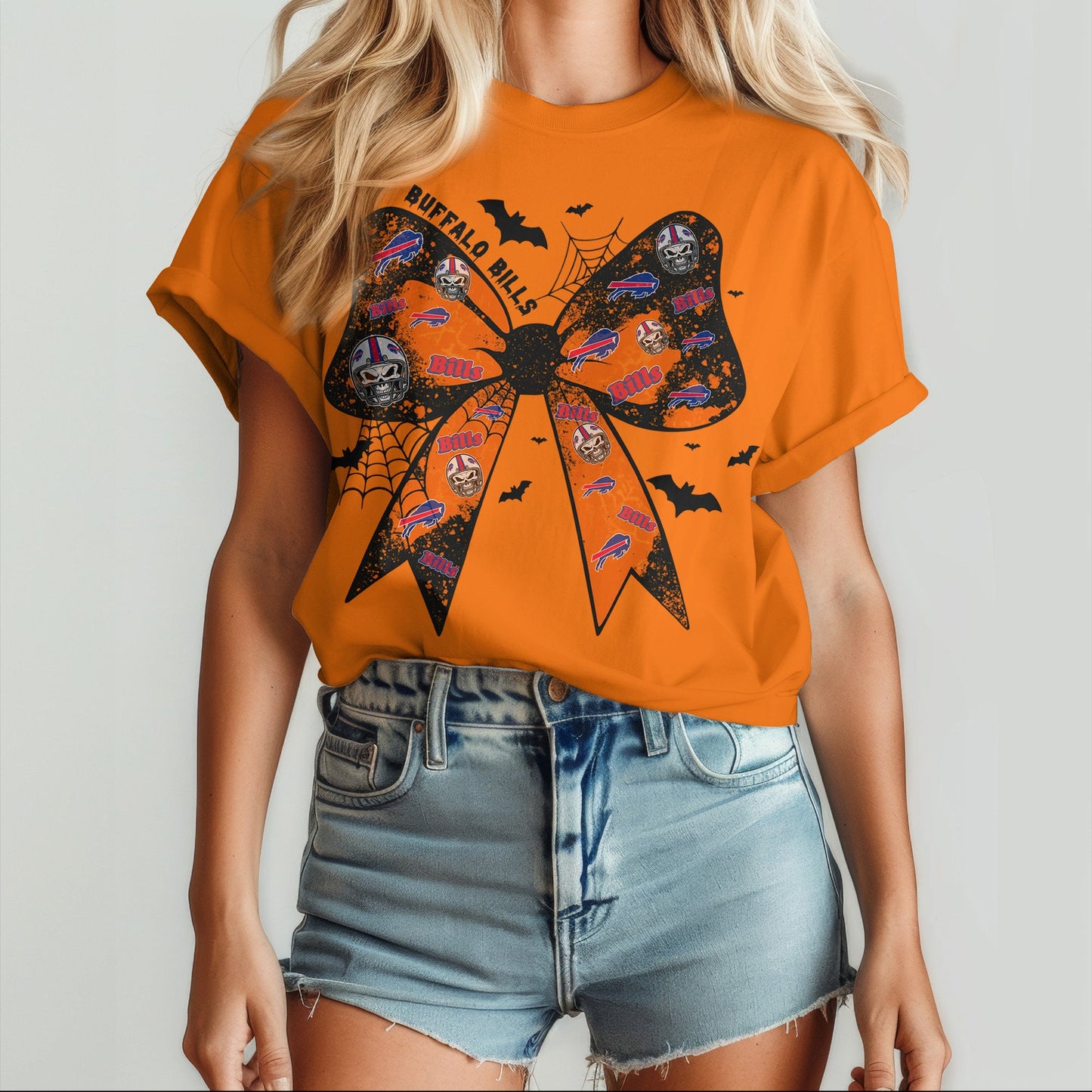 BUF x NFL Halloween Bow 3D Shirt 0409 DatND DVT
