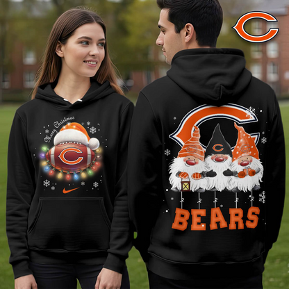 CHI Premium NFL Christmas Gnomes Hoodie DDT CTND