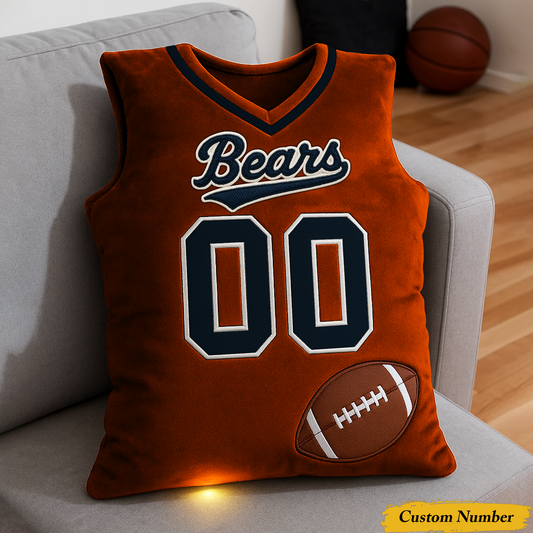 CHI x NFL Personalized Graphic 3DPrint Football Jersey Pillow DDT CTND