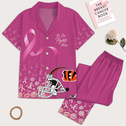 CIN Premium NFL Breast Cancer October Button Pajamas Set DDT NTL