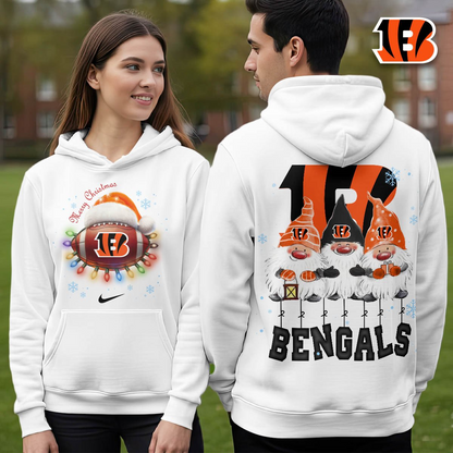CIN Premium NFL Christmas Gnomes Hoodie DDT CTND
