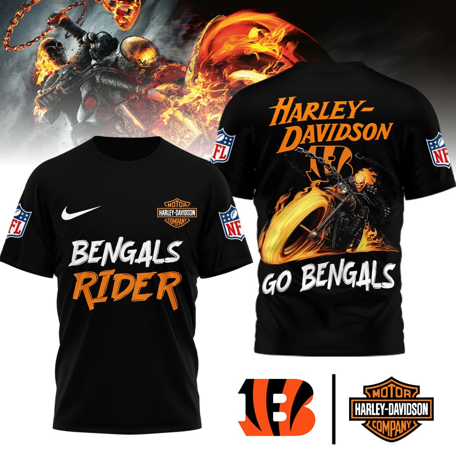 CIN Premium NFL Ghost Rider Motorcycle 3D Shirt DDT CTND