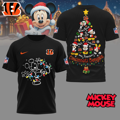 CIN Premium NFL Mickey Mouse Christmas 3D Shirt DDT CTND