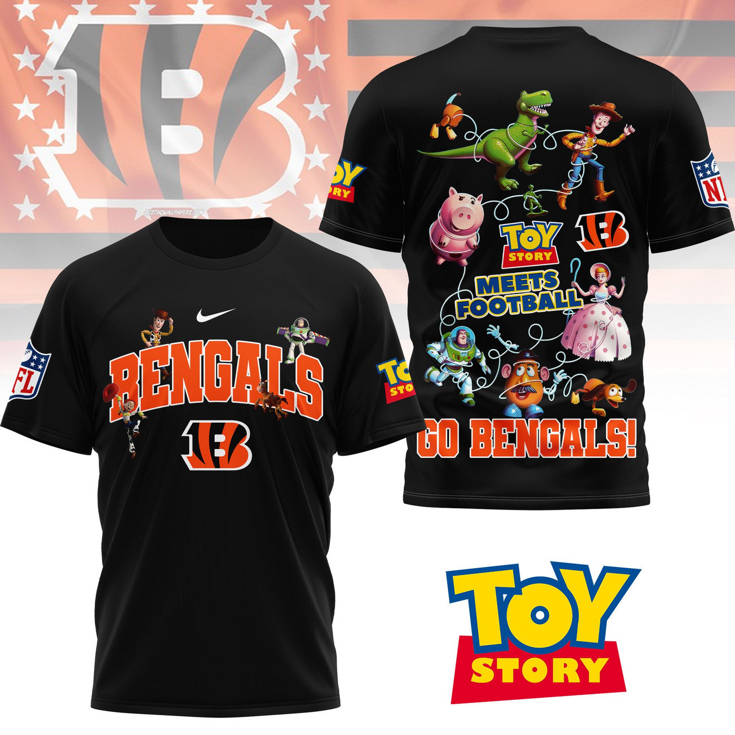CIN Premium NFL Toy Story Fan 3D Shirt DDT CTND