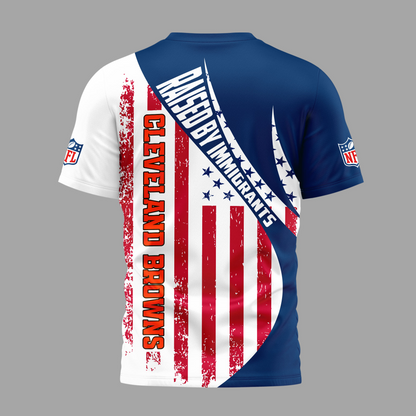 CLE Premium NFL Raised By Immigrants 3D Shirt DDT NTL