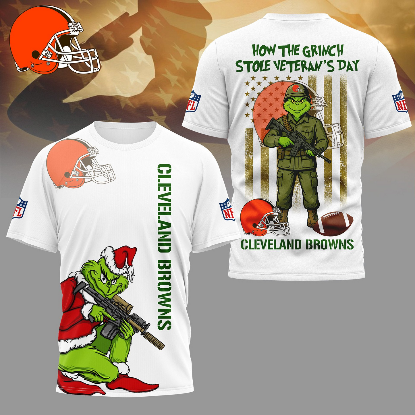 CLE Premium NFL The Grinch Salute Veterans DDT CTND