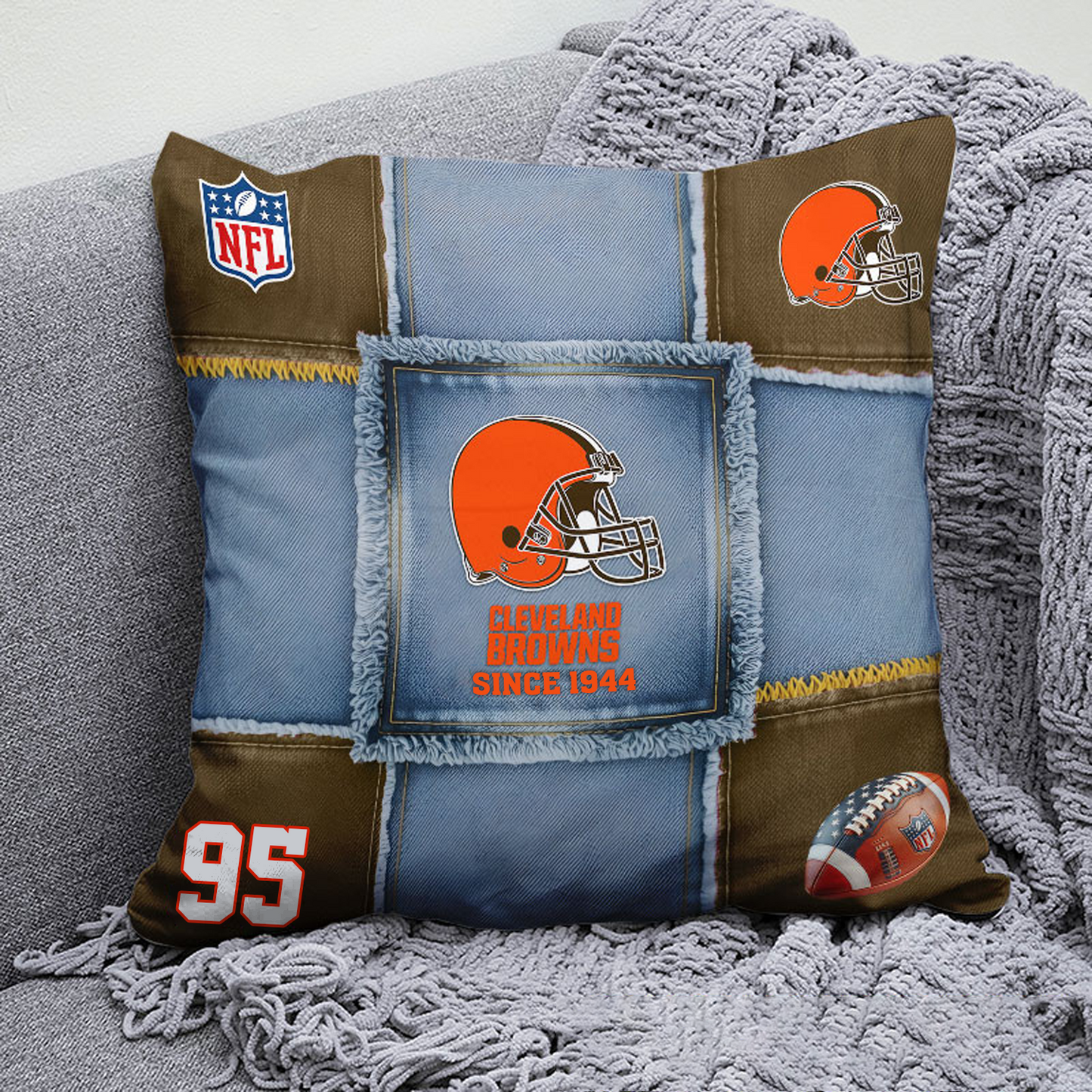 CLE x NFL  Football Pillow Special Style DATND TANTD