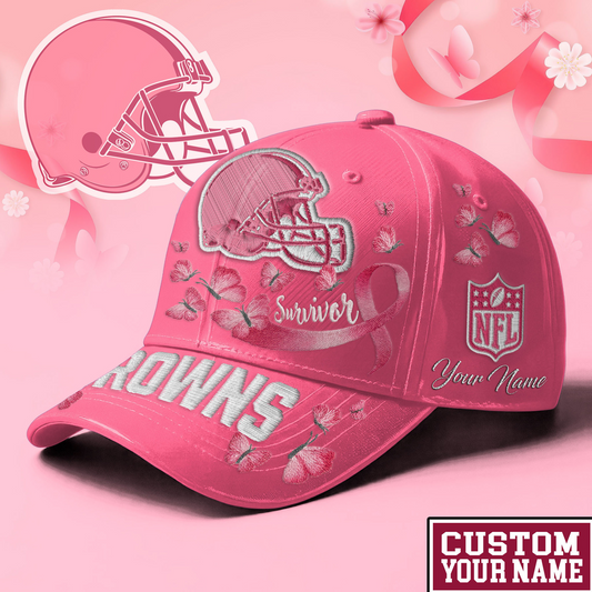 PREMIUM NFL X CLE EXCLUSIVE  BREAST CANCER SURVIOR CAP NDT NHM 090726