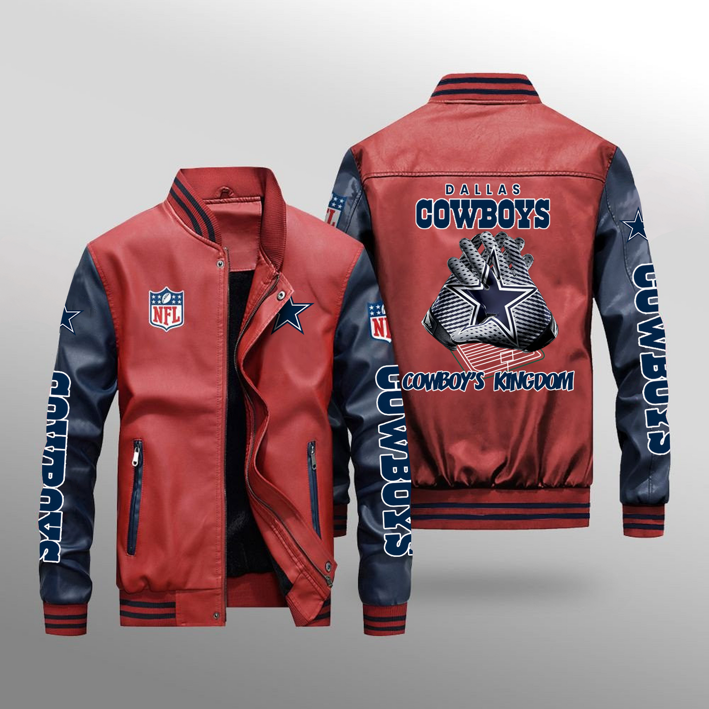 DAL x NFL Leather Bomber Jacket DATND TANTD
