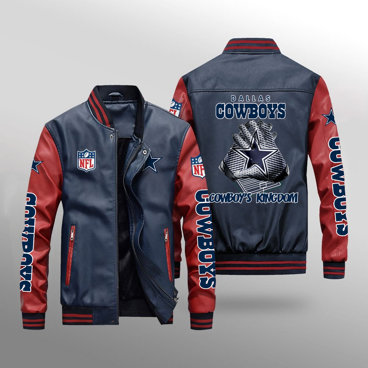 DAL x NFL Leather Bomber Jacket DATND TANTD