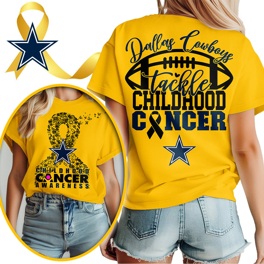 DAL X NFL Premium Childhood Cancer Awareness Month 3D Shirt DatND ThuongNH