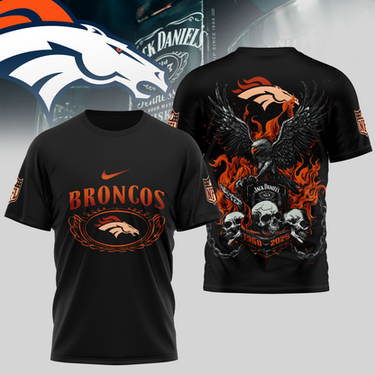 DB Premium NFL Flaming Eagle Skull T-Shirt DDT CTND