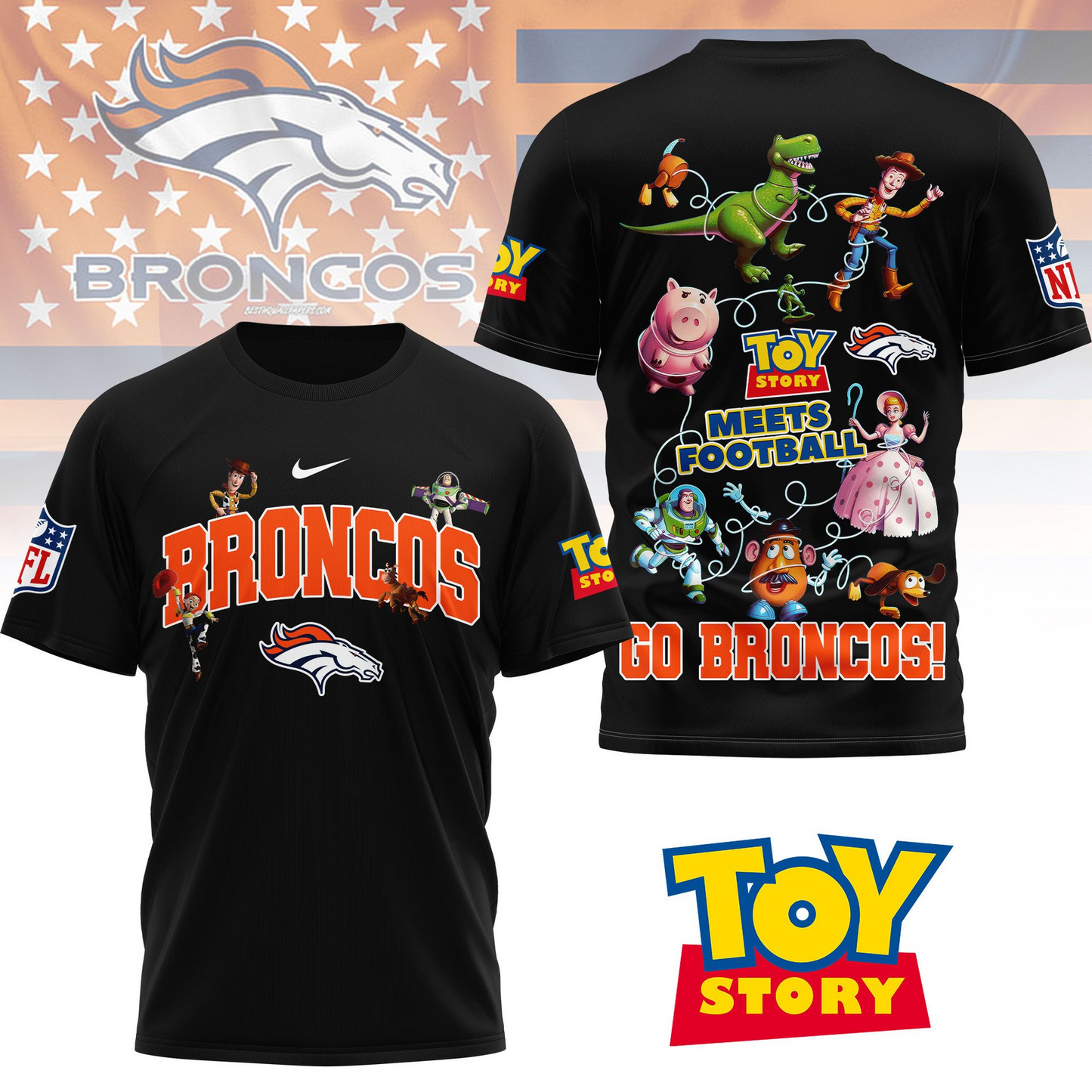 DB Premium NFL Toy Story Fan 3D Shirt DDT CTND