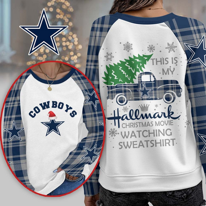 DC Premium NFL Cozy Round Neck Raglan Sleeve Sweatshirt DDT CTND