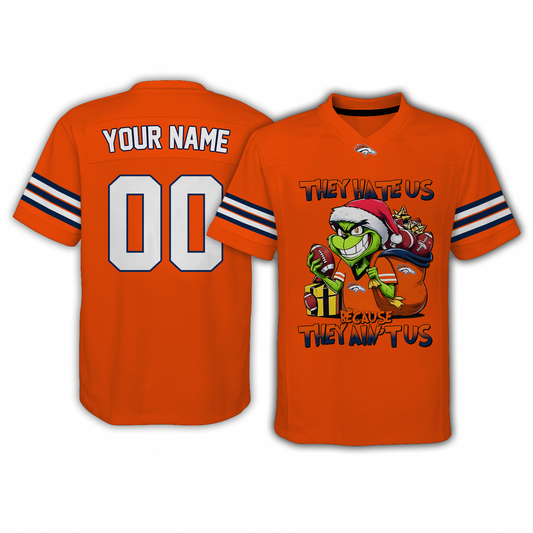 DEN x NFL They Hate Us Because They Ain't Us Grinch Christmas-V-neck Short Sleeve Jersey DatND DVT