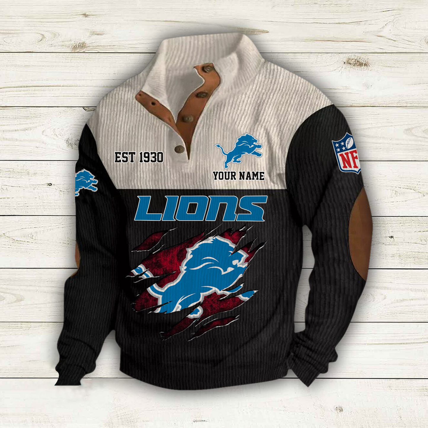 DET x NFL Custom Name Sport Sweatshirt DatND DVT