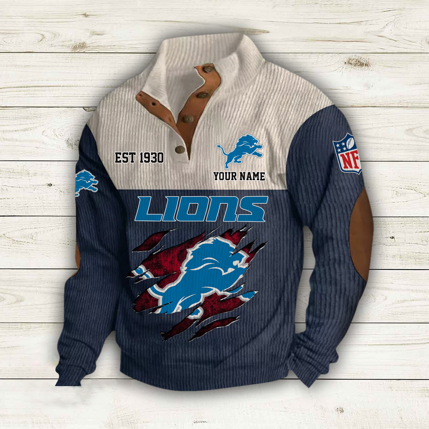 DET x NFL Custom Name Sport Sweatshirt DatND DVT