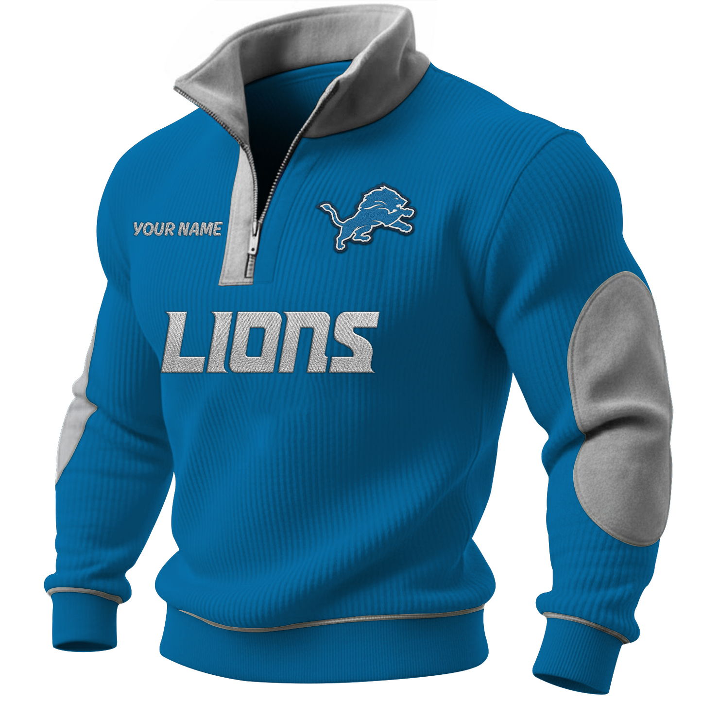 DET x NFL PREMIUM LONG ZIP POLO SHIRT DATND TANTD