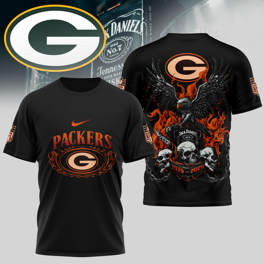 GBP Premium NFL Flaming Eagle Skull T-Shirt DDT CTND