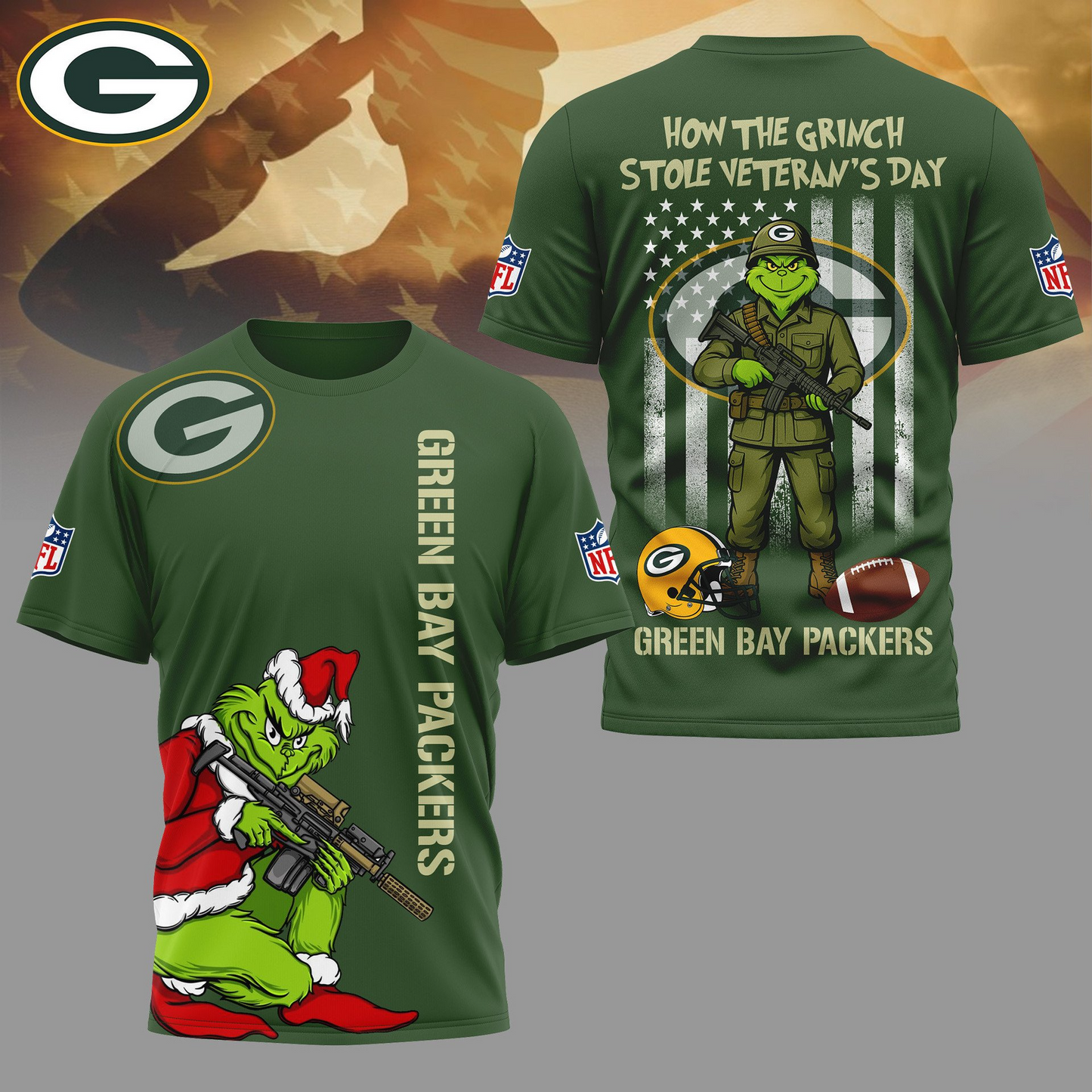 GBP Premium NFL The Grinch Salute Veterans DDT CTND