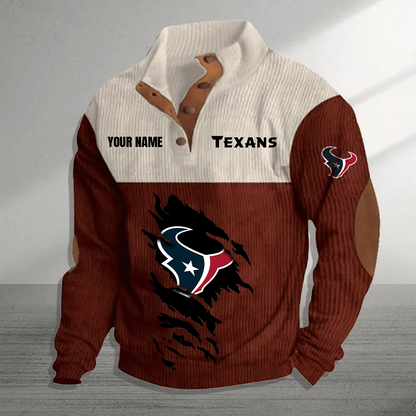 HOU x NFL Premium Personalized Game-Day Pullover DATND TANTD