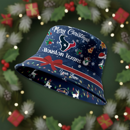 HT Premium NFL Merry Christmas Bucket Hat DDT CTND
