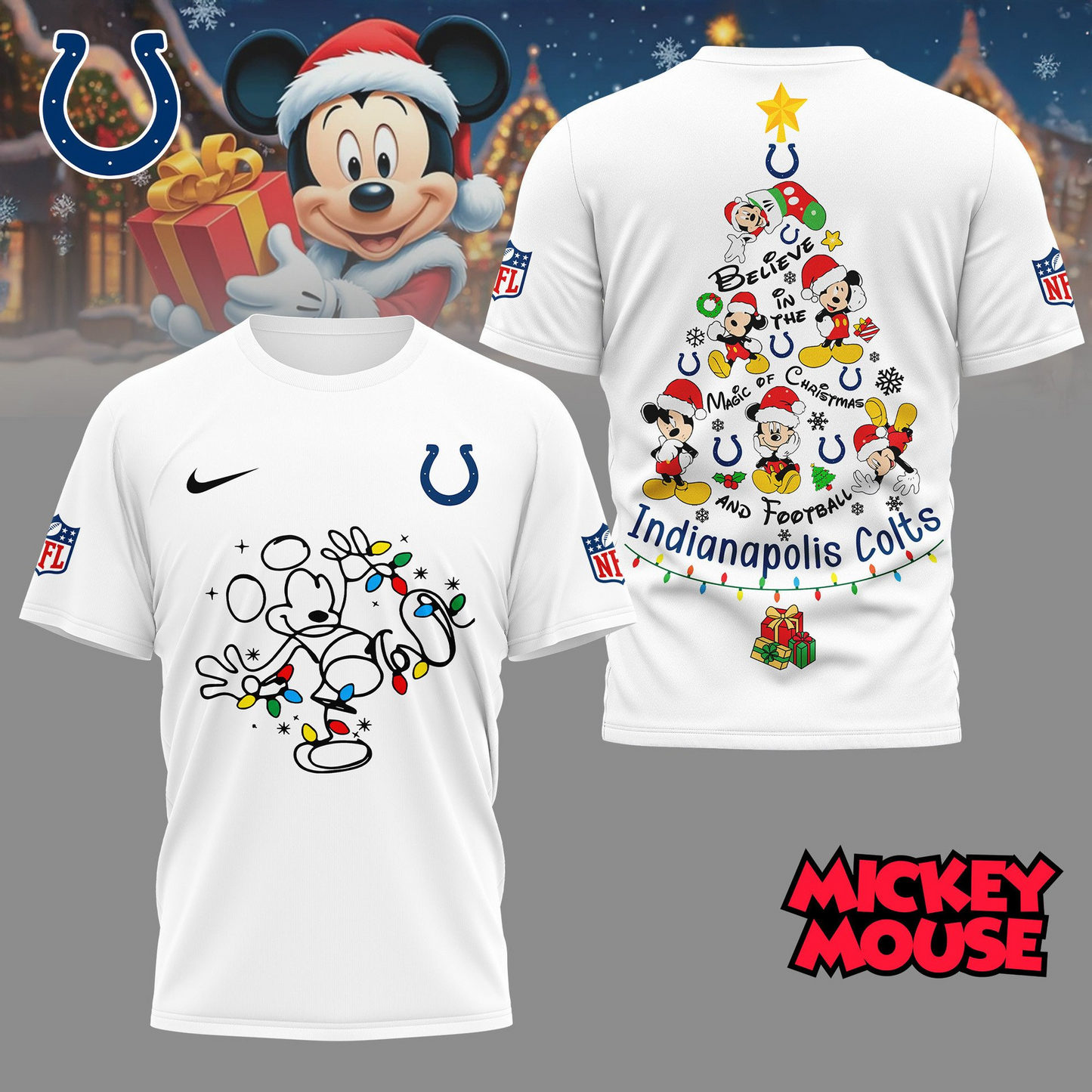 IC Premium NFL Mickey Mouse Christmas 3D Shirt DDT CTND