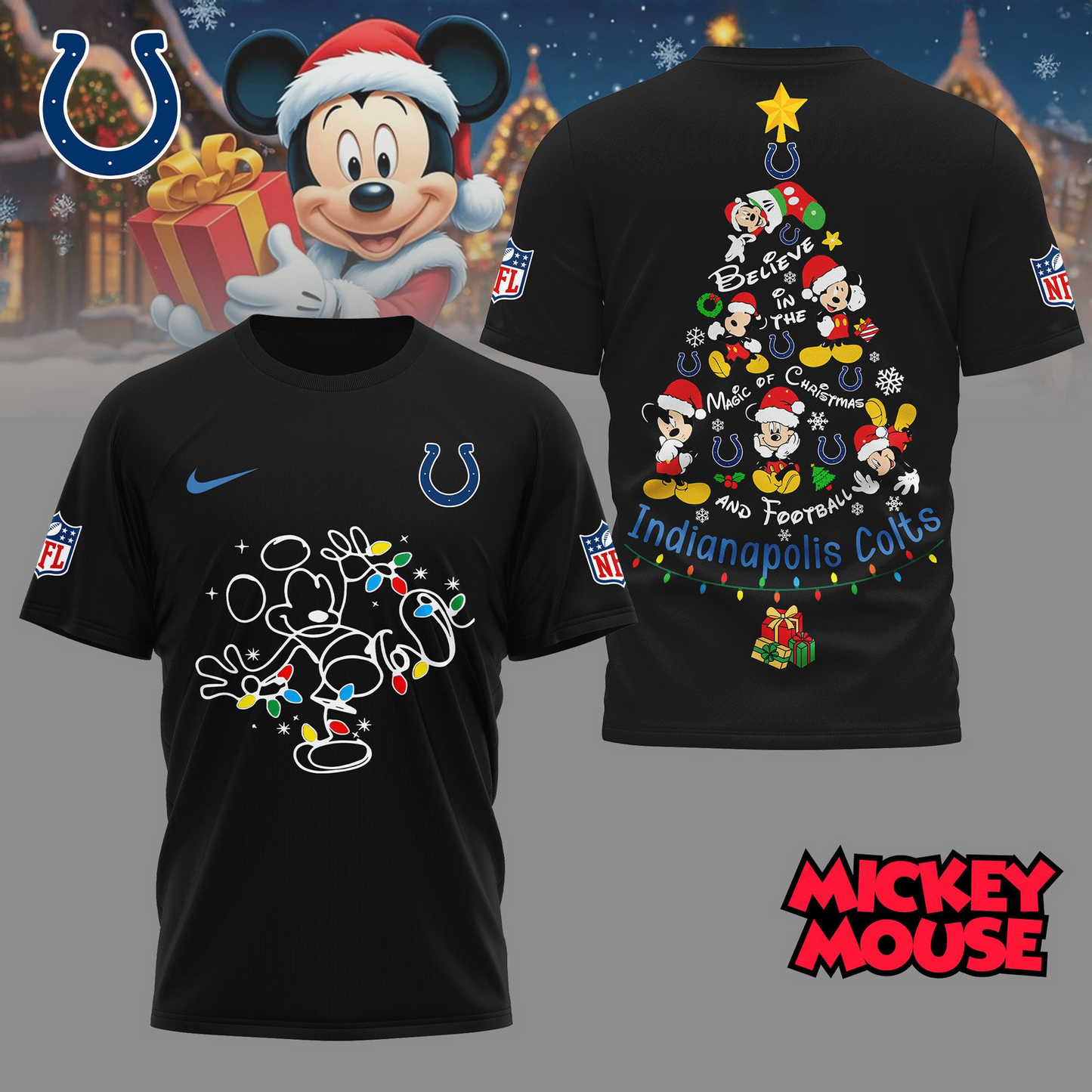 IC Premium NFL Mickey Mouse Christmas 3D Shirt DDT CTND