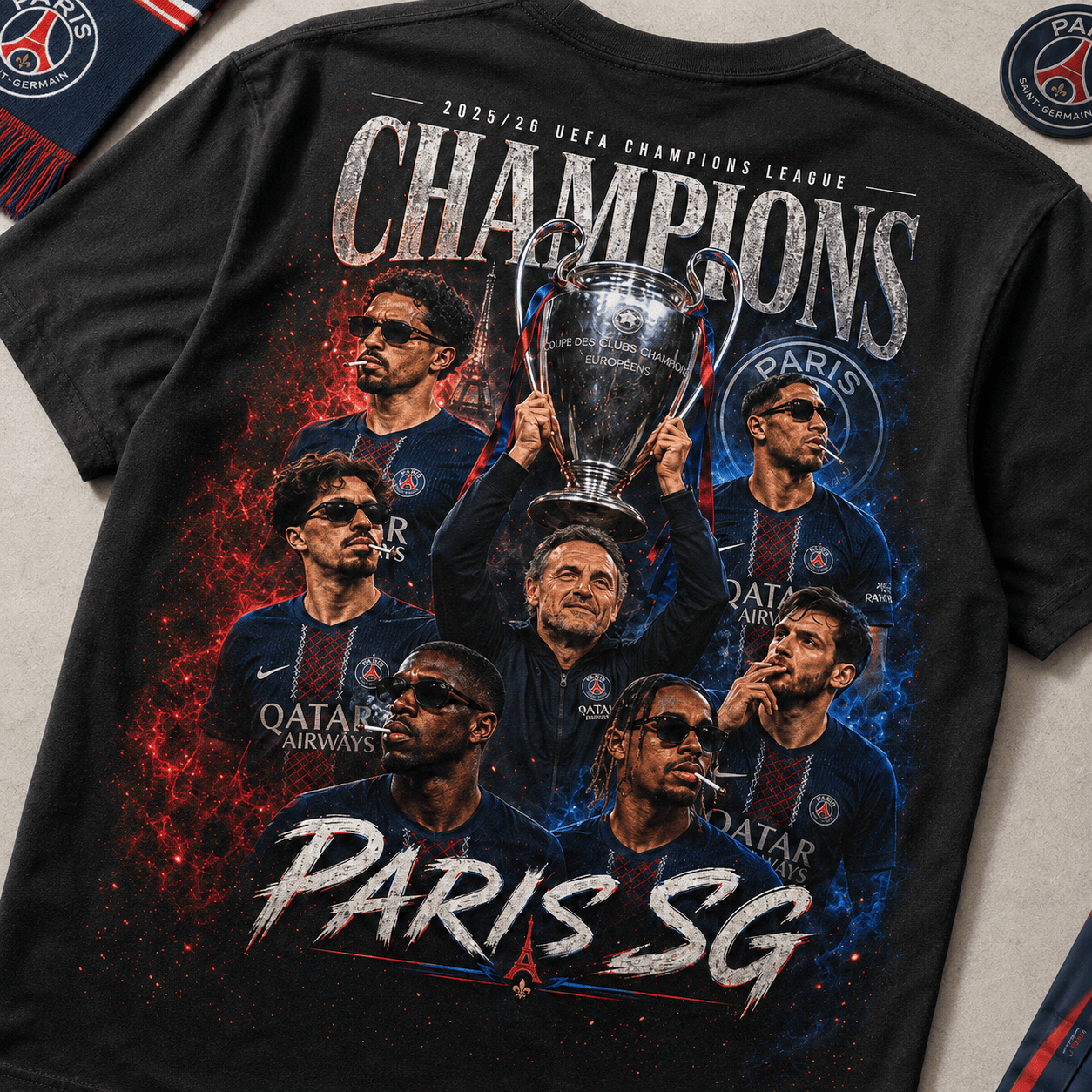 PSG Premium UEFA Champions League 2025/26 3D T-Shirt V5 DatND TANND