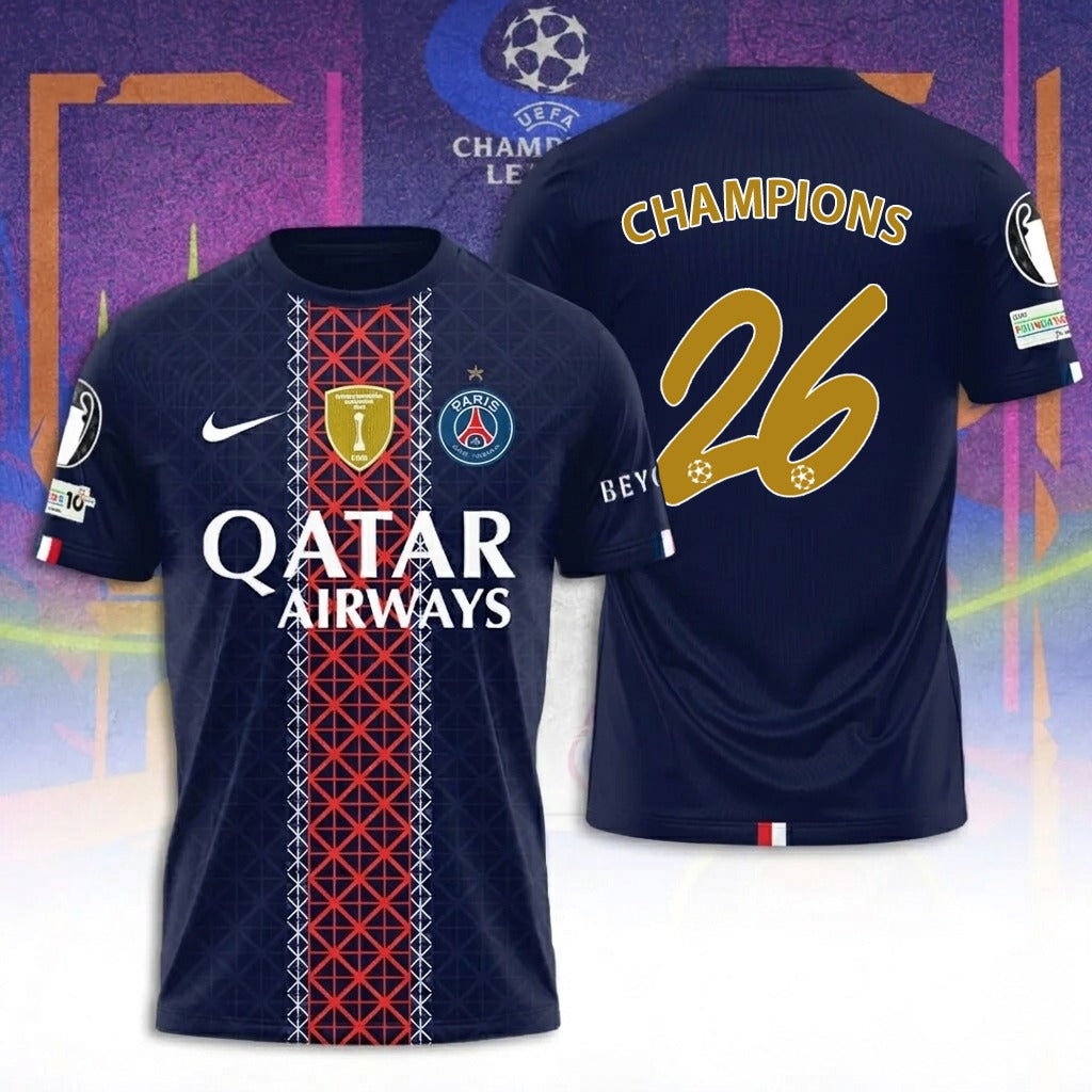 Limited Edition PSG UCL Champions 2026 European Champions Shirt DatND TANND
