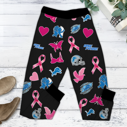 In October We Wear Pink And Watch DET NFL Pajamas Set DatND DVT