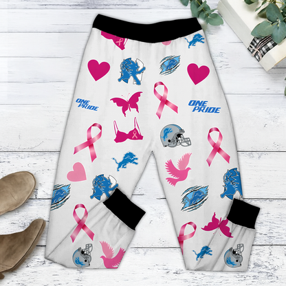 In October We Wear Pink And Watch DET NFL Pajamas Set DatND DVT