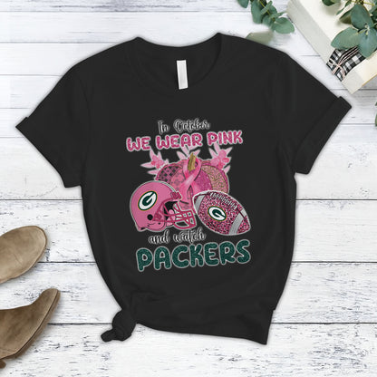 In October We Wear Pink And Watch GB NFL Pajamas Set DatND DVT