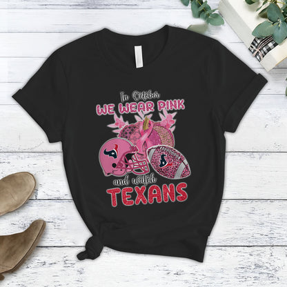In October We Wear Pink And Watch HOU NFL Pajamas Set DatND DVT