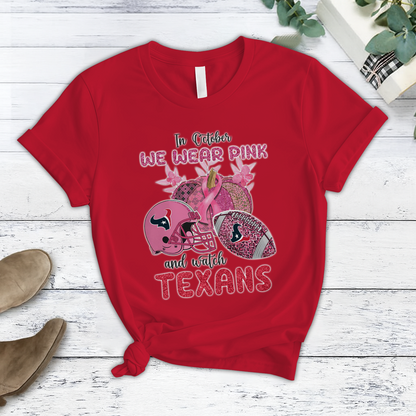 In October We Wear Pink And Watch HOU NFL Pajamas Set DatND DVT