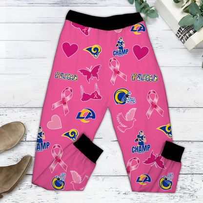 In October We Wear Pink And Watch LAR NFL Pajamas Set DatND DVT